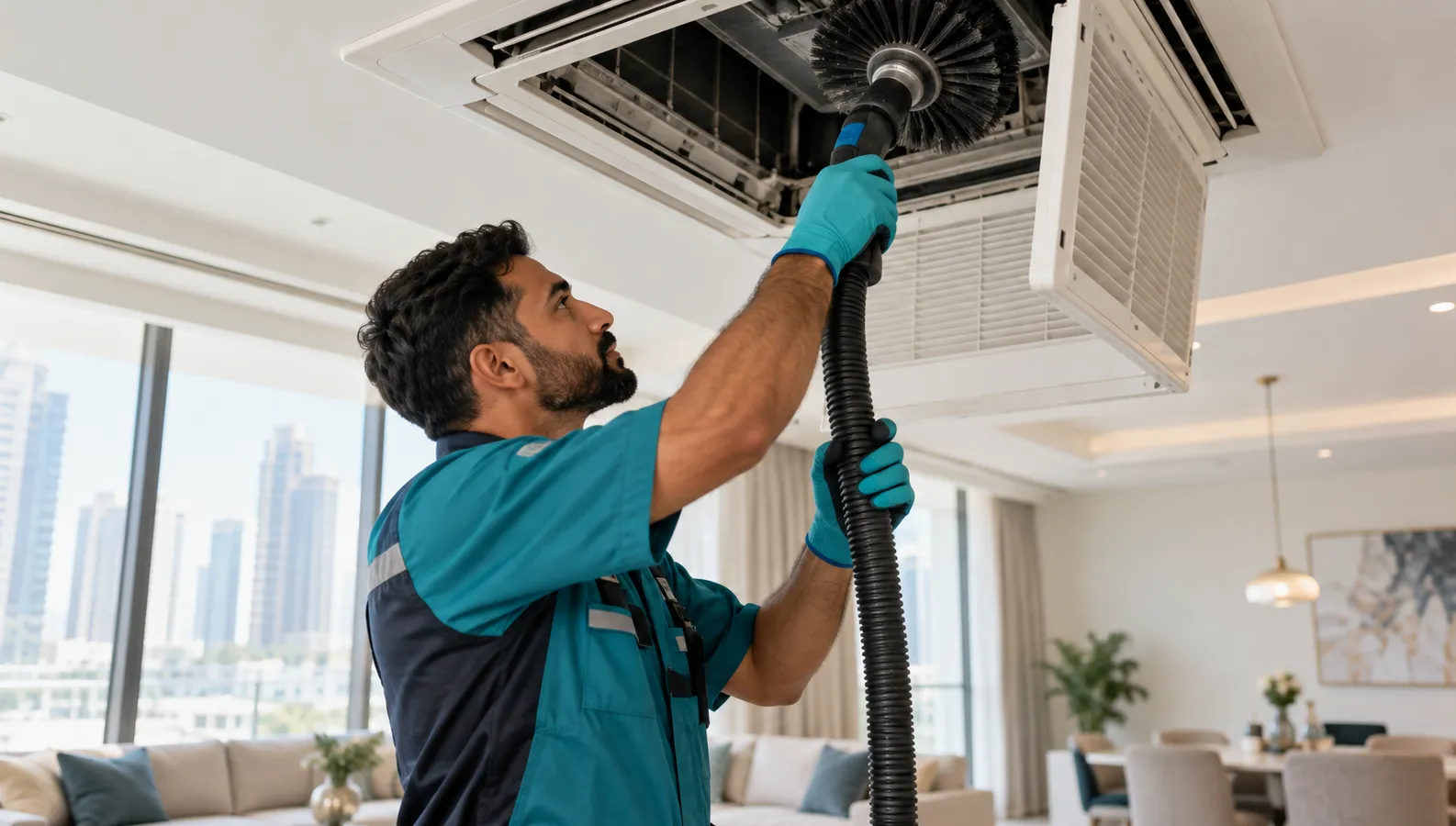 Professional cleaning team caring for a property